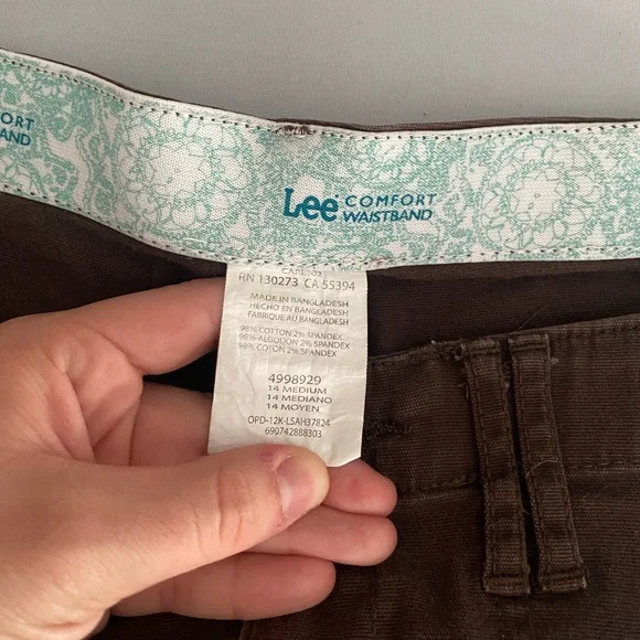Lee comfort waistband stretch brown capris cargo pants - Picture 3 of 11